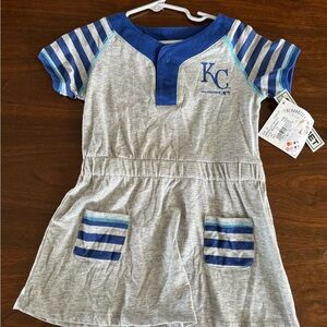 KC Royals 4T Kids Casual Dress - Blue and Gray